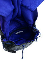 Carlos Falchi Black Painted Snakeskin Buffalo Bag Accessory arcadeshops.com