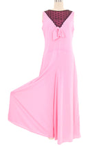 1960s Hot Pink Lace Trimmed Lounge Jumpsuit Jumpsuit arcadeshops.com