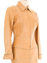 1998 Paco Rabanne Whipstitch Leather Ensemble Suit arcadeshops.com