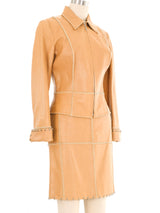 1998 Paco Rabanne Whipstitch Leather Ensemble Suit arcadeshops.com