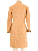 1998 Paco Rabanne Whipstitch Leather Ensemble Suit arcadeshops.com