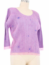 Issey Miyake Pleats Please Lavender Pleated Layer Top Top arcadeshops.com
