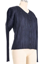 Issey Miyake Pleats Please Patterned Navy Jacket Jacket arcadeshops.com