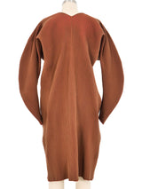Issey Miyake Terracotta Pleated Knit Dress Dress arcadeshops.com