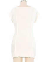 Issey Miyake Corrugated Cream Tunic Top arcadeshops.com
