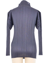 Issey Miyake Pleats Please Charcoal Mock Neck Top Top arcadeshops.com
