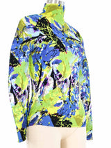 Issey Miyake Floral Printed Corrugated Pleat Top Top arcadeshops.com
