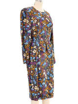Hermes Floral Silk Peplum Dress Dress arcadeshops.com