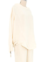 Gianfranco Ferre Ivory Chiffon Pant Ensemble Suit arcadeshops.com