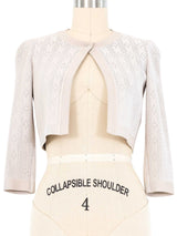 Alaia Perforated Knit Cardigan Top arcadeshops.com