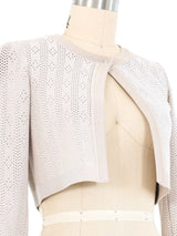 Alaia Perforated Knit Cardigan Top arcadeshops.com