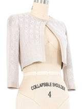 Alaia Perforated Knit Cardigan Top arcadeshops.com