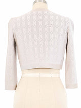 Alaia Perforated Knit Cardigan Top arcadeshops.com
