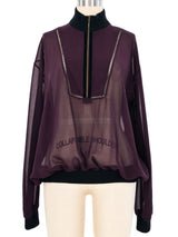 Jean Paul Gaultier Eggplant Sheer Pullover Top arcadeshops.com