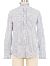 Celine Pinstripe Button Up Shirt Top arcadeshops.com