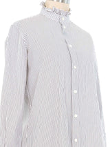 Celine Pinstripe Button Up Shirt Top arcadeshops.com