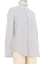 Celine Pinstripe Button Up Shirt Top arcadeshops.com