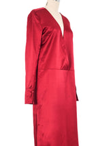 Maison Margiela Crimson Satin Dress Dress arcadeshops.com