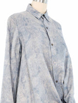 Yohji Yamamoto Slate Paisley Linen Top Top arcadeshops.com