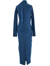 Romeo Gigli Teal Jersey Midi Dress Dress arcadeshops.com
