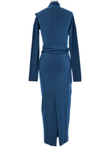 Romeo Gigli Teal Jersey Midi Dress Dress arcadeshops.com