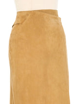 1999 Chanel Tan Suede Wrap Skirt Bottom arcadeshops.com