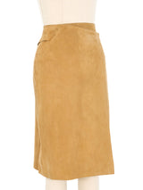 1999 Chanel Tan Suede Wrap Skirt Bottom arcadeshops.com