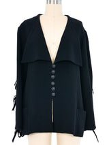 Chloe Crepe Bow Sleeve Jacket Jacket arcadeshops.com