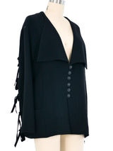 Chloe Crepe Bow Sleeve Jacket Jacket arcadeshops.com