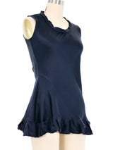2001 Yves Saint Laurent Ruffle Trimmed Silk Tunic Top arcadeshops.com