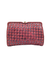 Bottega Veneta Intrecciato Burgundy Suede Clutch Accessory arcadeshops.com