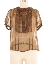 Chloe Ruffle Chiffon Short Sleeve Blouse Top arcadeshops.com