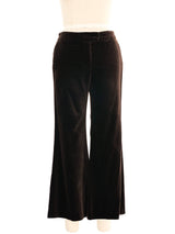 Chloe Chocolate Velvet Flare Pants Bottom arcadeshops.com