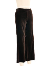 Chloe Chocolate Velvet Flare Pants Bottom arcadeshops.com