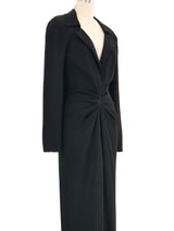 Chloe Black Crepe Ruched Front Gown Dress arcadeshops.com