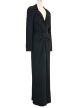 Chloe Black Crepe Ruched Front Gown Dress arcadeshops.com