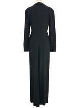 Chloe Black Crepe Ruched Front Gown Dress arcadeshops.com