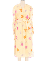 Hanae Mori Silk Floral Burnout Dot Dress Dress arcadeshops.com