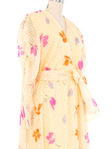 Hanae Mori Silk Floral Burnout Dot Dress Dress arcadeshops.com