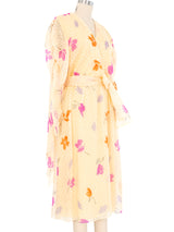 Hanae Mori Silk Floral Burnout Dot Dress Dress arcadeshops.com