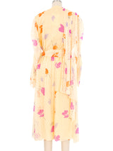 Hanae Mori Silk Floral Burnout Dot Dress Dress arcadeshops.com