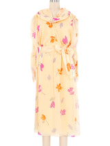 Hanae Mori Silk Floral Burnout Dot Dress Dress arcadeshops.com