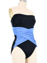 Yves Saint Laurent Strapless Colorblock Swimsuit Suit arcadeshops.com