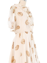 1971 Valentino Seashell Ruffle Chiffon Dress Dress arcadeshops.com