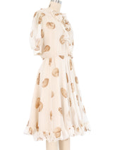 1971 Valentino Seashell Ruffle Chiffon Dress Dress arcadeshops.com