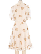 1971 Valentino Seashell Ruffle Chiffon Dress Dress arcadeshops.com