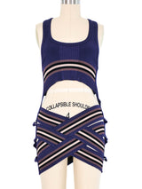 Jean Paul Gaultier Striped Bandage Knit Cut Out Tank Top arcadeshops.com