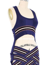 Jean Paul Gaultier Striped Bandage Knit Cut Out Tank Top arcadeshops.com