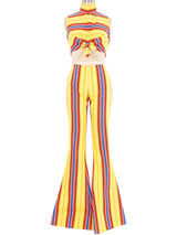 Moschino Striped Bell Bottom Ensemble Suit arcadeshops.com