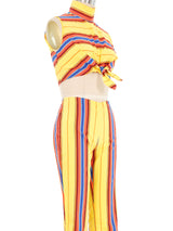 Moschino Striped Bell Bottom Ensemble Suit arcadeshops.com